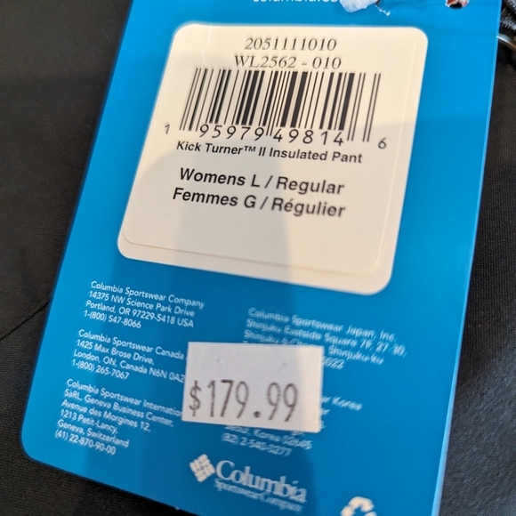COLUMBIA Women's Kick Turner Insulated Pants, black Size L - Picture 10 of 10